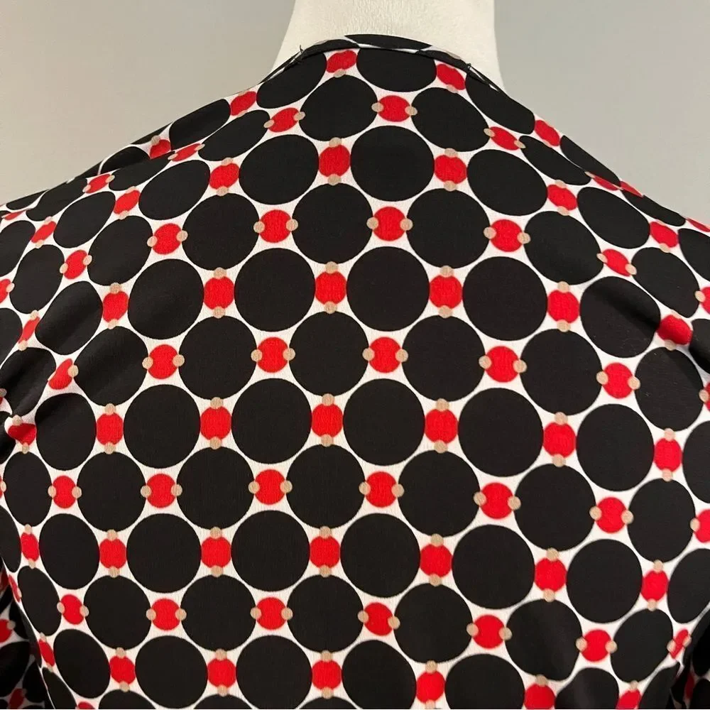 Reneec.‎ Polka Dot long sleeve Wrap Dress size small